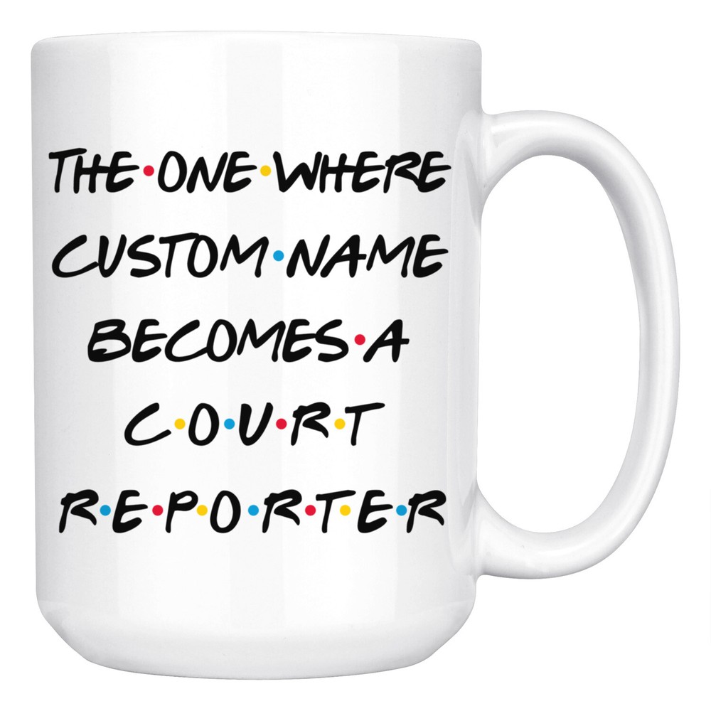 Personalized Court Reporter Job Promotion Mug, Law Reporter Graduation Gift