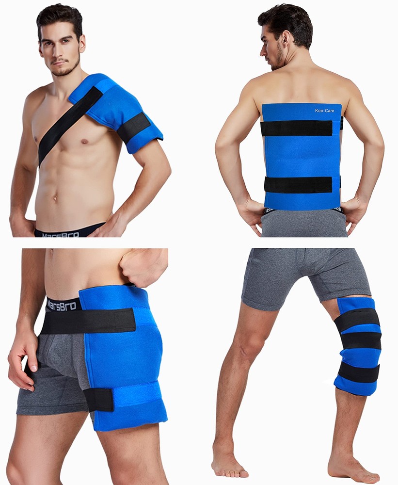 Large Flexible Gel Ice Pack with Straps for Hot and Cold Pain Relief Therapy