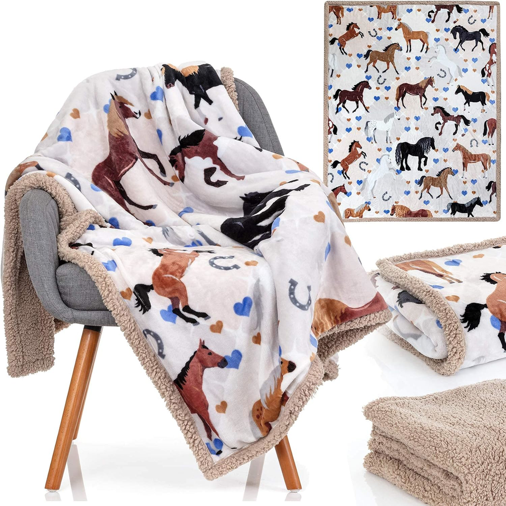 Cozy 50x60 Inch Horse Blanket for Girls and Women - Perfect Equestrian Gift