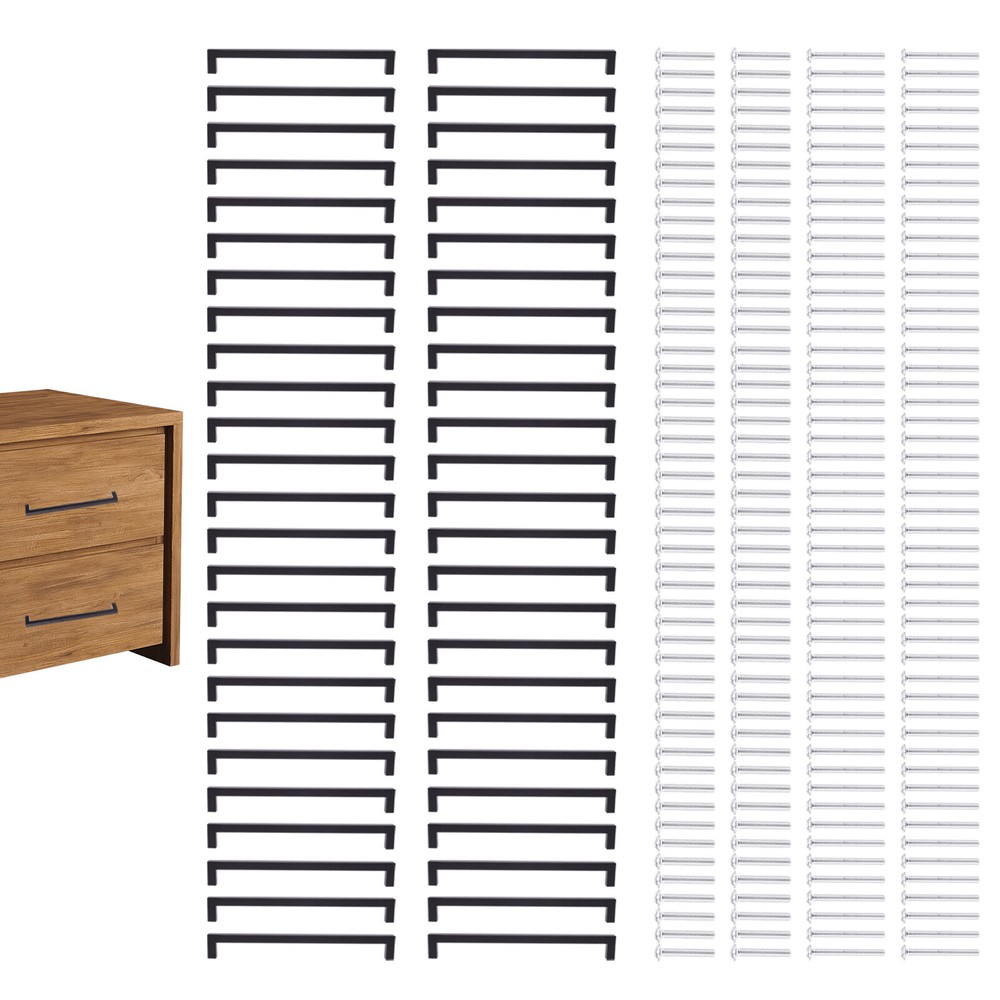 50 Pack 10in Steel Cabinet Door Handles for Cupboard Drawer Bedroom Furniture Pulls
