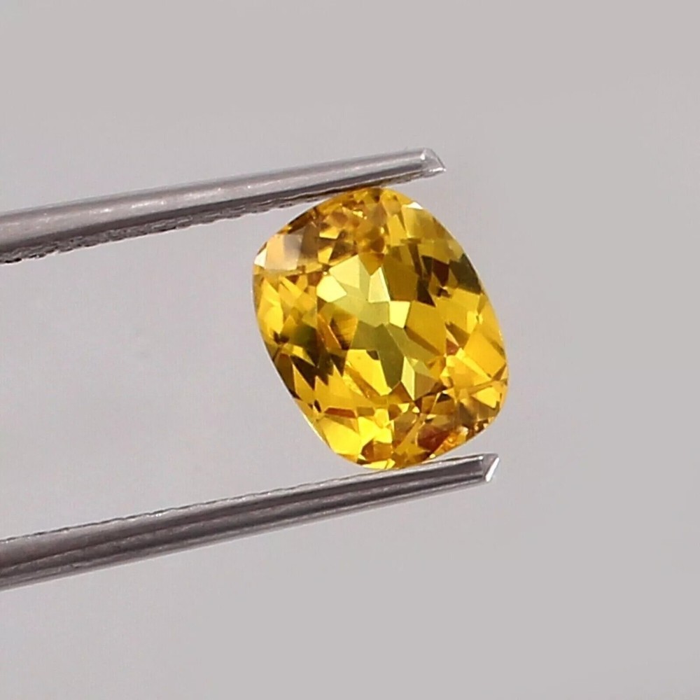 Flawless Natural Ceylon Yellow Sapphire 9-11 Ct Loose Cushion Cut Gemstone