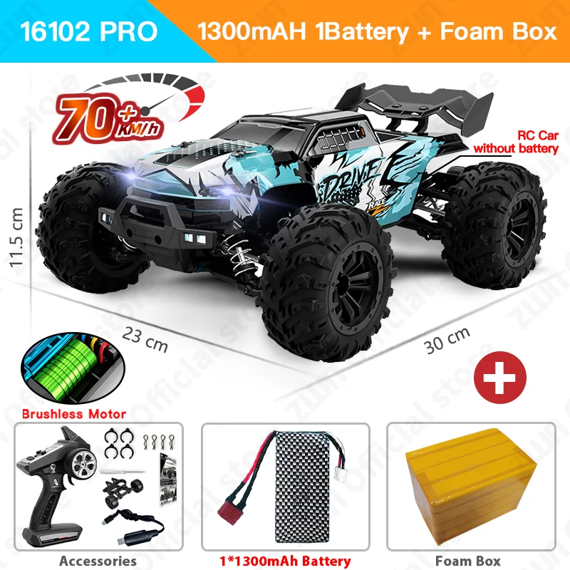 4WD RC Car with LED Remote Control High Speed Drift Monster Truck for Kids Toys