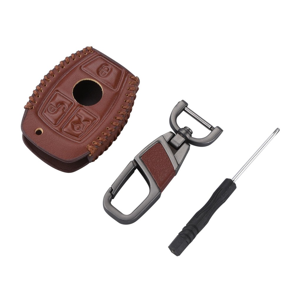 3-Buttons Car Remote Key Fob Case Holder Cover Chain For Mercedes Benz E f