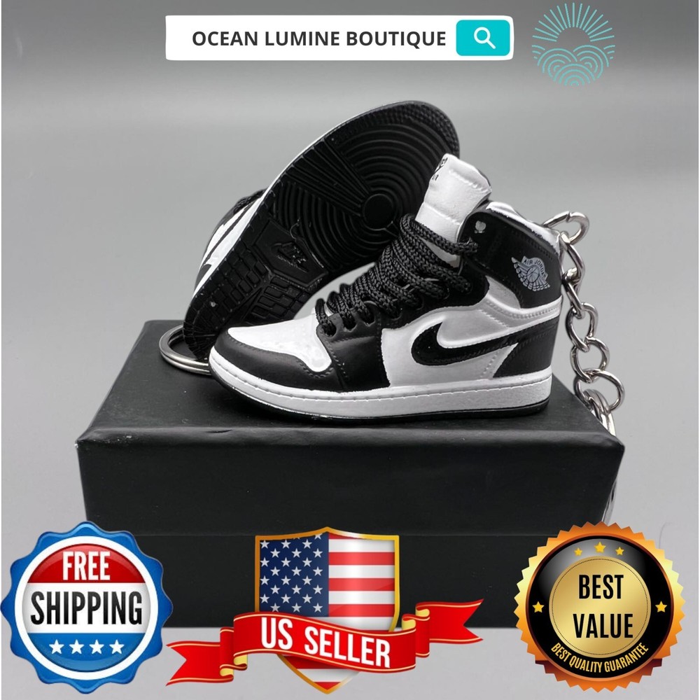 Air Jordan 3D Mini Sneaker Keychain, Basketball Sneaker Collectible, Box Options