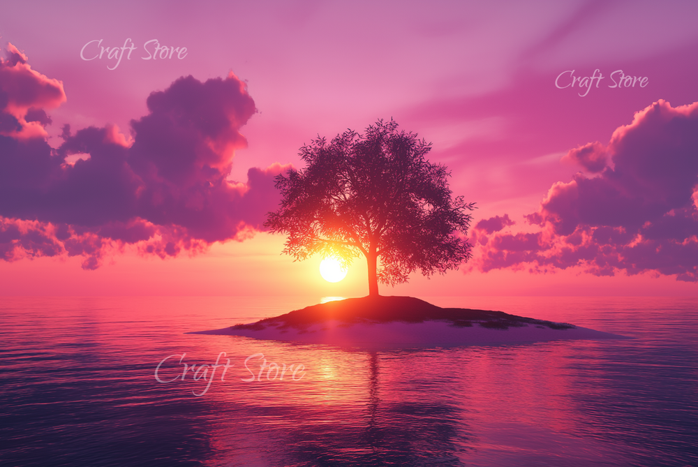 Sunset Digital Art Wallpaper for Desktop Background-image