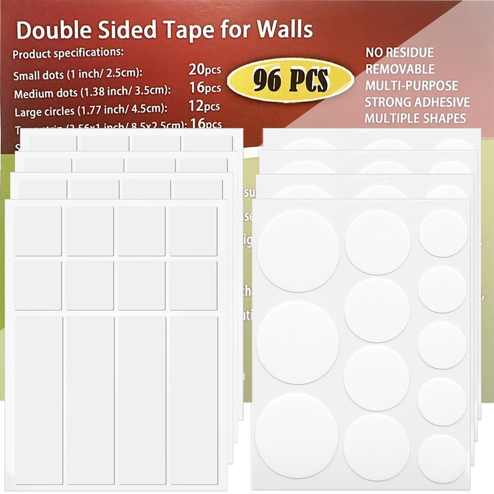 ANNIETFR Double Side Adhesive Dots, Clear Tape Stickers Strong Adhesive Mount...