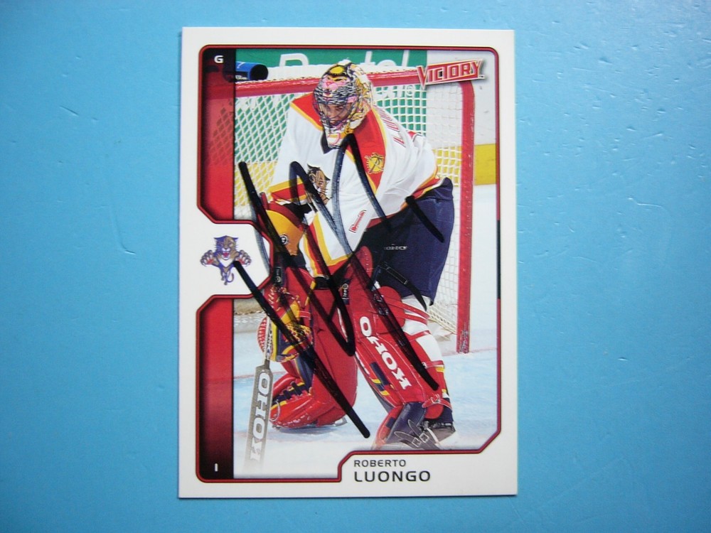 2002/03 UPPER DECK VICTORY NHL HOCKEY CARD #90 ROBERTO LUONGO AUTO AUTOGRAPH UD