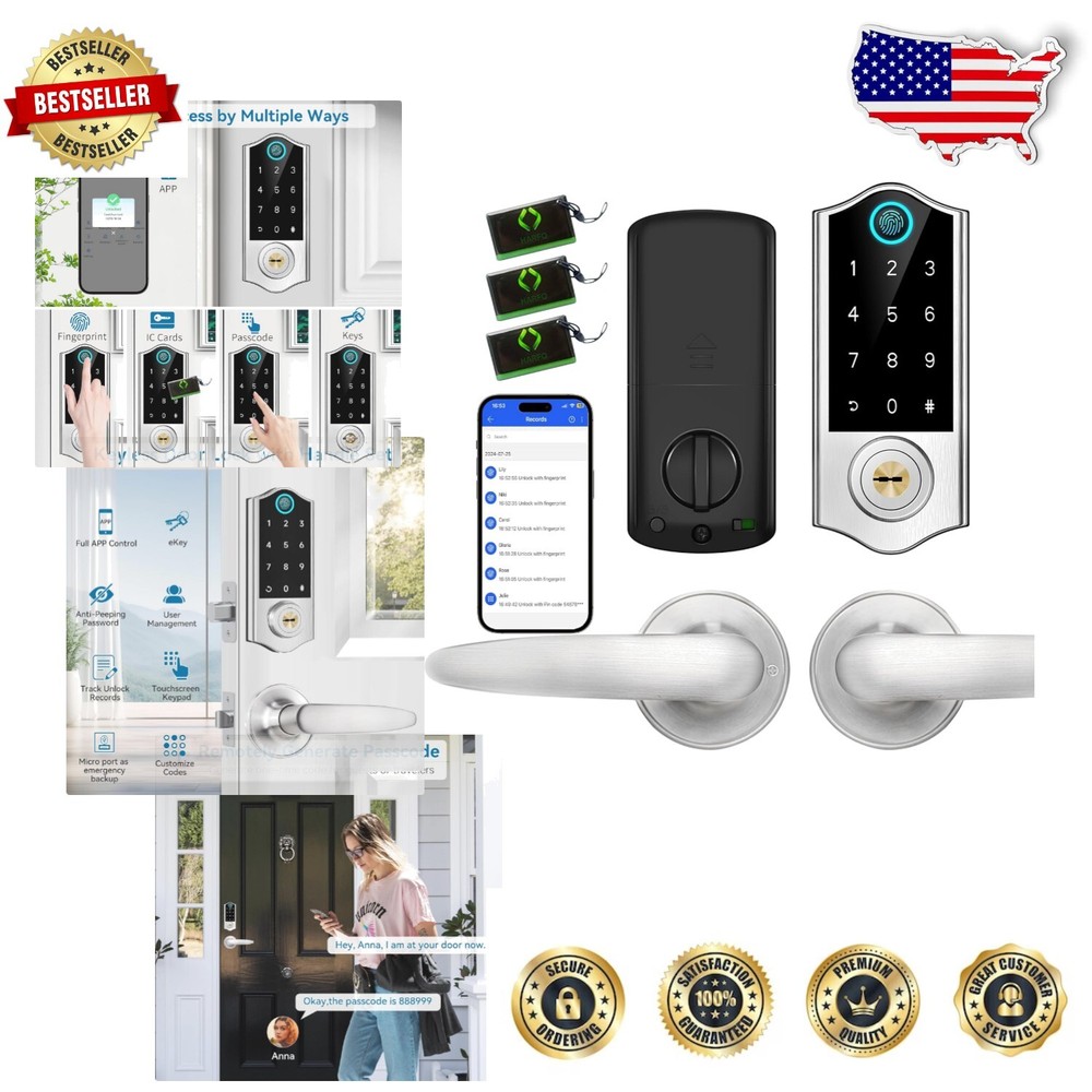 Smart Biometric Fingerprint Door Lock with Voice Control for Effortless Security  -image