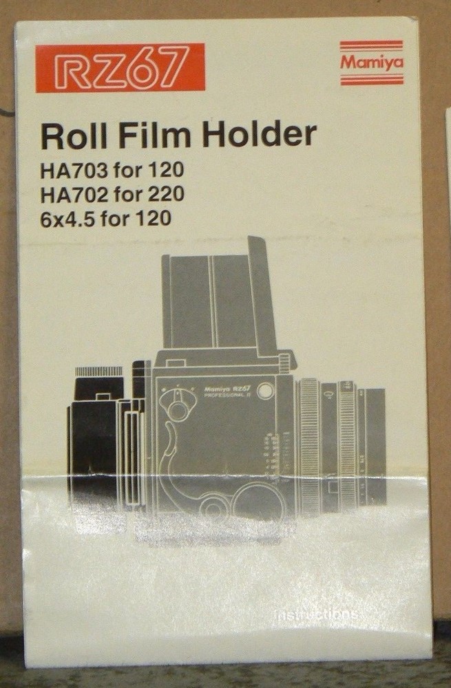 Mamiya RZ67 Roll Film Holder Instructions