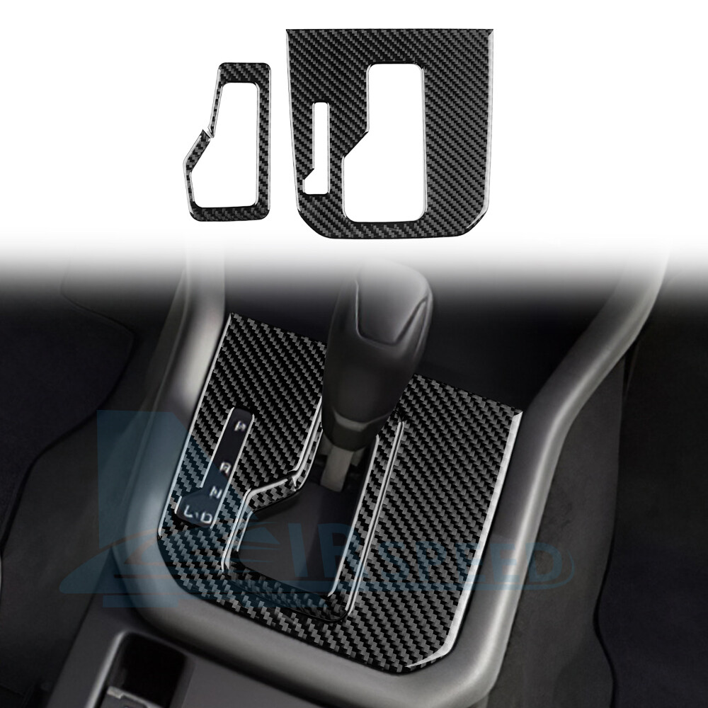 For Subaru Forester 2025+ Black Carbon Fiber Gear Shift Panel Cover Trim 2pcs
