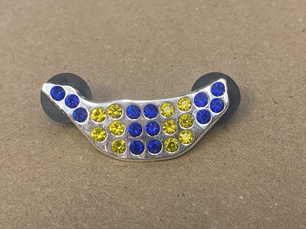 Cleveland Indians Chief Wahoo Silver Grill Iced Hat Pin Blue Yellow Stones Yote