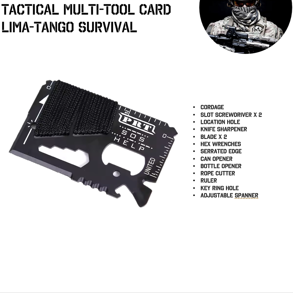 14-in-1 Stainless Steel Credit Card Tool for Camping Survival Multi-Pocket Essentials-image