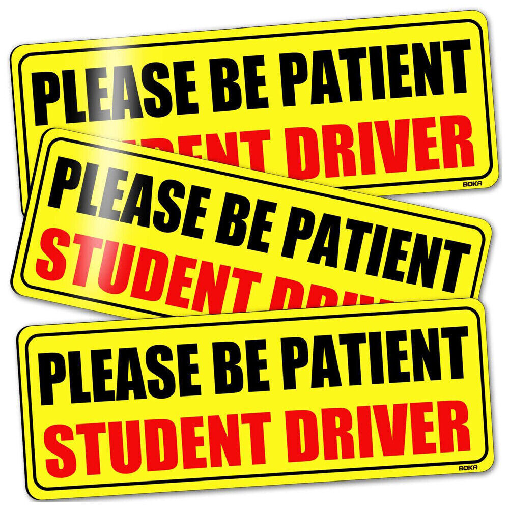 3 Pcs Car Bumper Sticker Decal Student Driver Magnet Car Signs Please Be Patient
