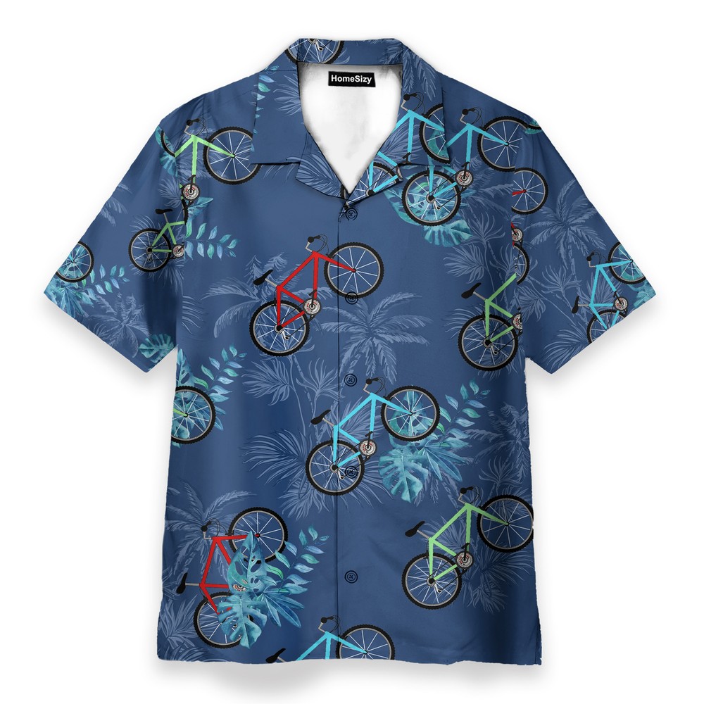 Cycling Tropical Leaves Pattern   Hawaiian Shirt