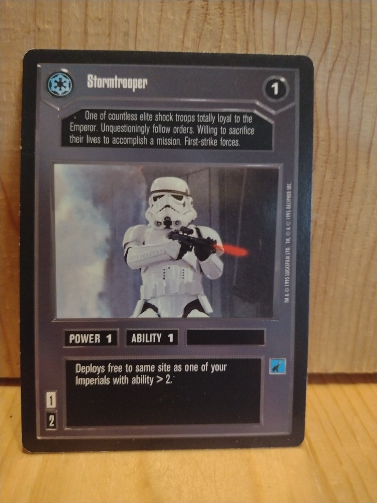 1995 Star Wars Card Game: STORMTROOPER black BORDER  MC9