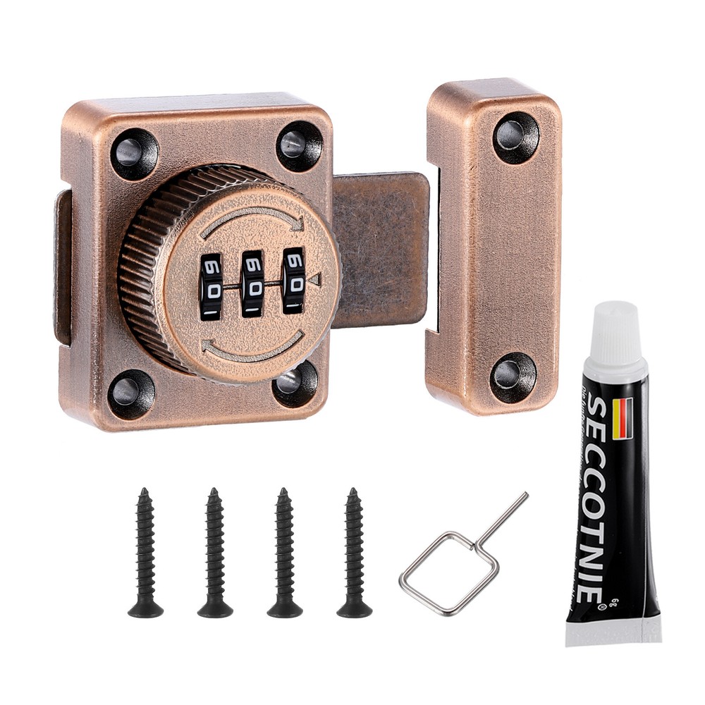 Cabinet Password Latch Combination Lock for One-Way Door Cabinet Copper-image