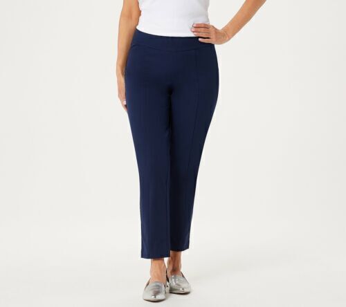 Susan Graver Every Day Supreme Knit Wide Pants (Navy, Small) A463165