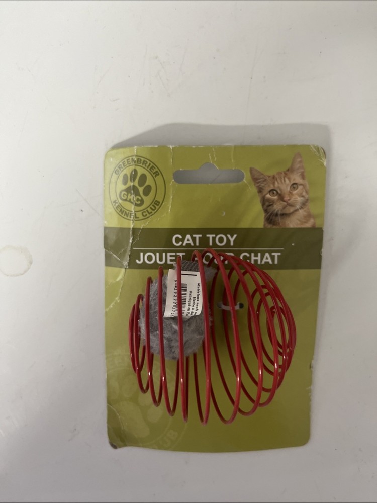 CKC Interactive Cat Toy Red Spiral Ball for Playful Kitties