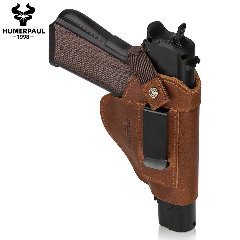 Tactical Universal IWB Italy Leather Handgun Pistol Holster Fit Glock M&P S&W