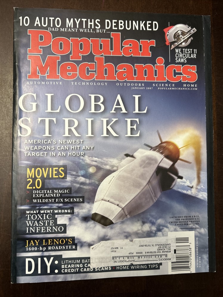 Popular Mechanics Magazine January 2007 Global Strike, Toxic Waste Inferno