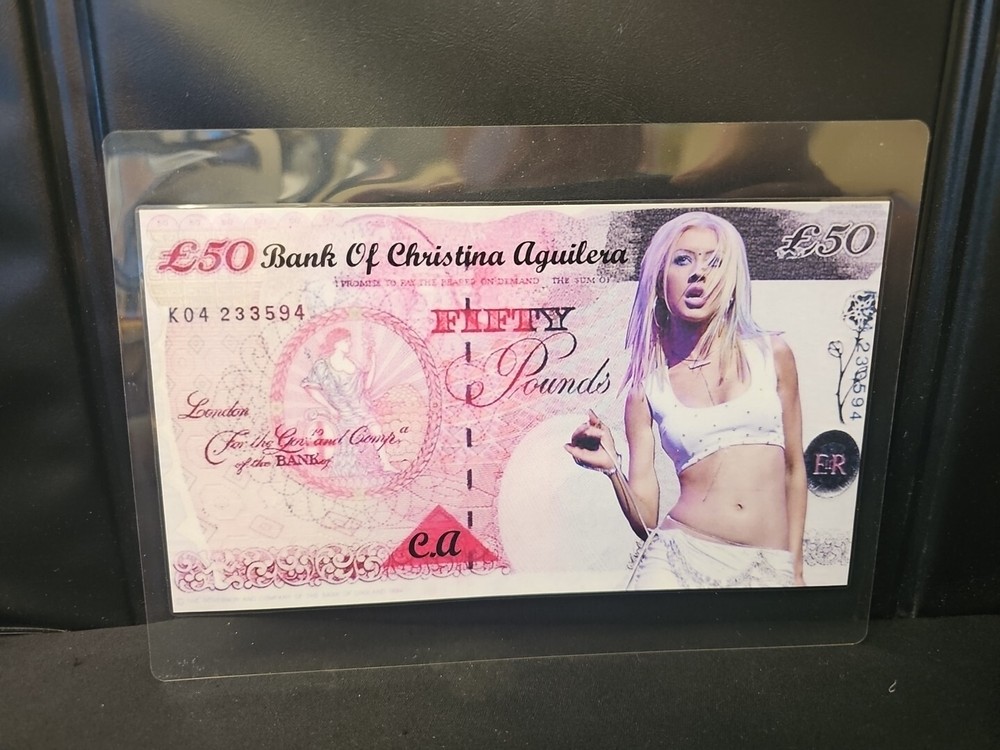 Christina Aguilera  Card Novelty Bank Note Laminated FREE SHIPPING