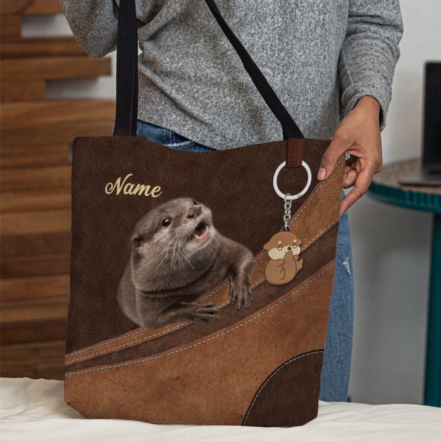 Funny Otter Tote Bag for Otter Lovers - Vintage Style Handbag Gift-image