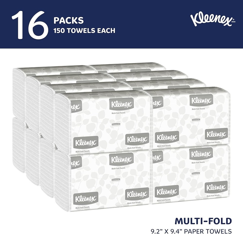 Kleenex Multifold Hand Paper Towels, Bulk (01890), Soft and Absorbent, 9.2