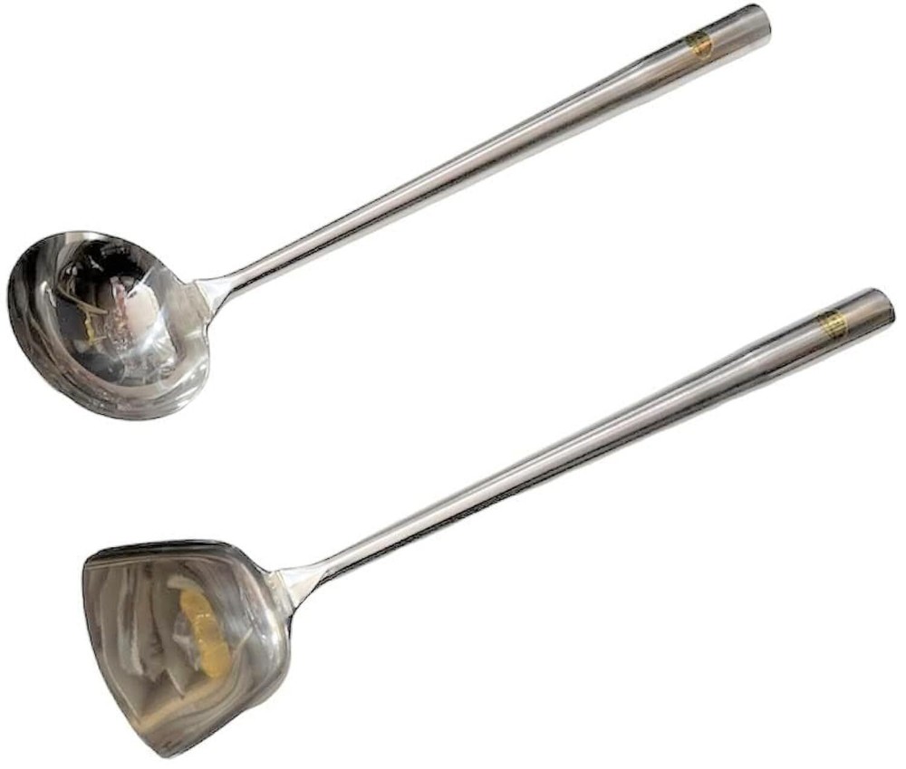 Kitchen Supply All Stainless Steel Wok Shovel and Ladle Set #3