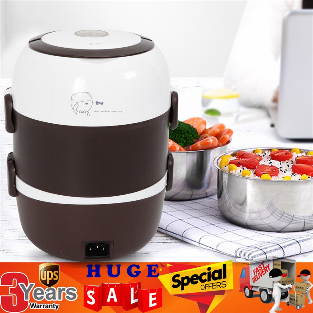 Electric 3 Layers Lunch Box Portable Car Office Food Warmer Heater Container