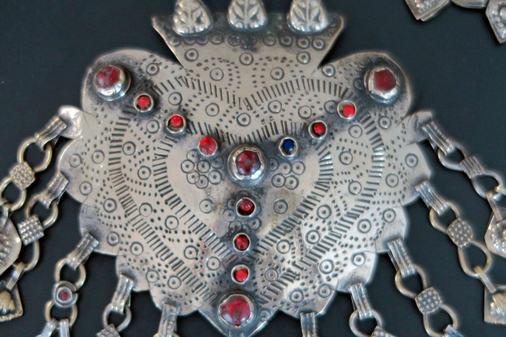 ONE Extra Large Vintage Kashmiri Pendant - Handmade Tribal Dance Jewelry #4737x