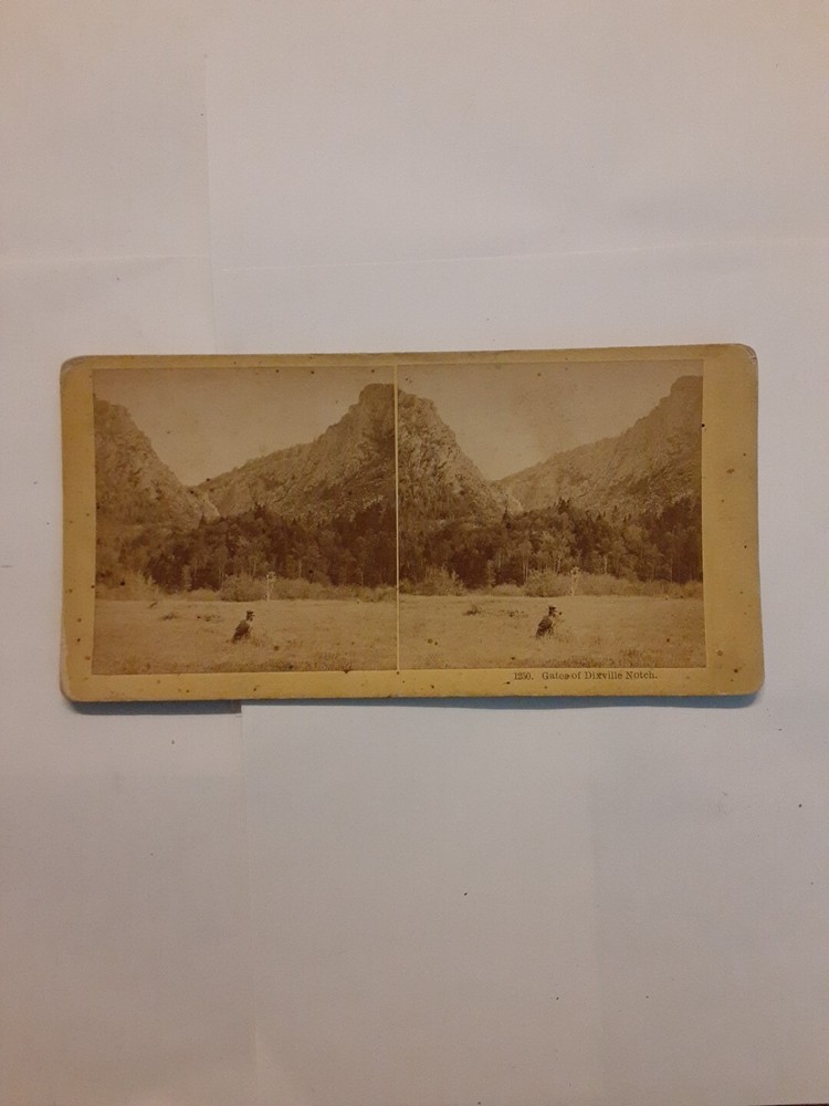 Vintage Kilburn stereoview card1250 Gates of Dixville Notch NH