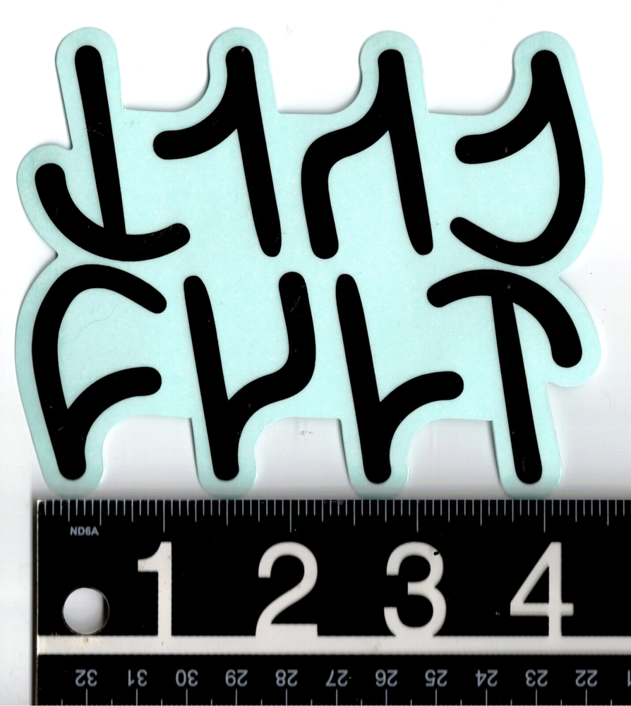 Cult Crew Top Tube Sticker 4.6 in x 3.75 in Black/Clear BMX Cycling Decal