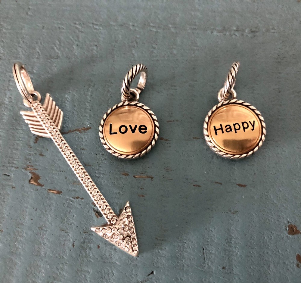 Brighton Amulet & Emoji Charm Lot ~ Love Happy Wink Smiley Choose Love New