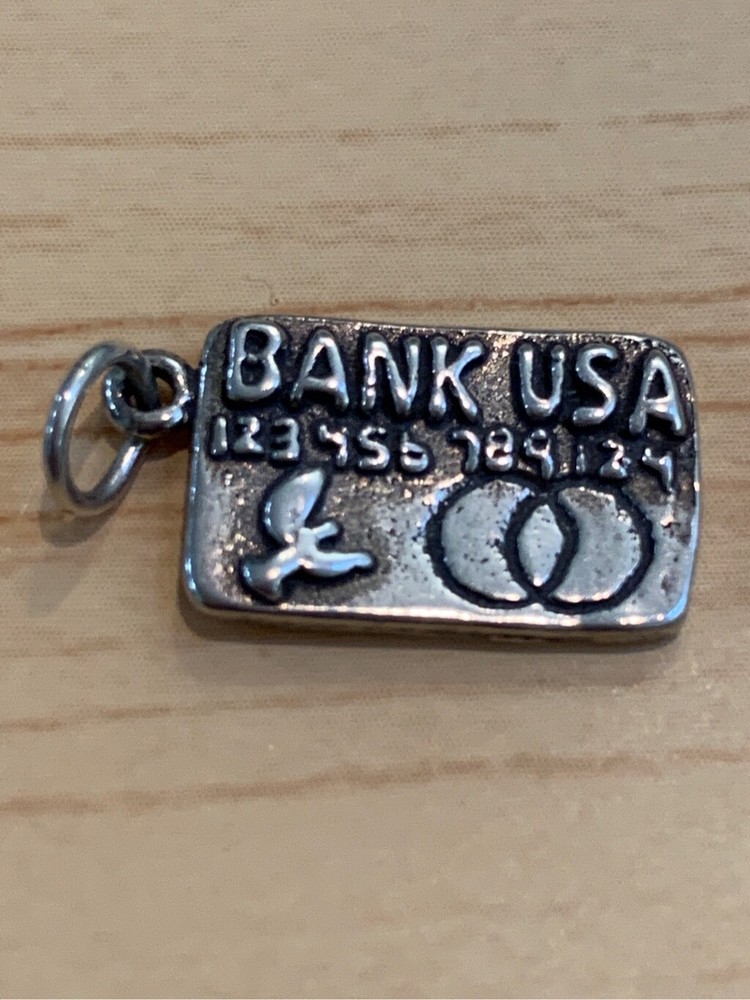 Sterling Silver Credit Card Money Charm for Jewelry Making-image