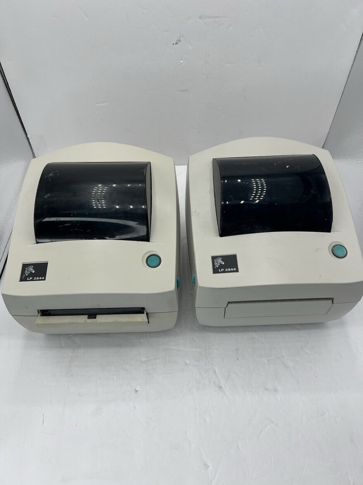 Lot of 2 Zebra LP 2844 Thermal Shipping Printers Untested  
