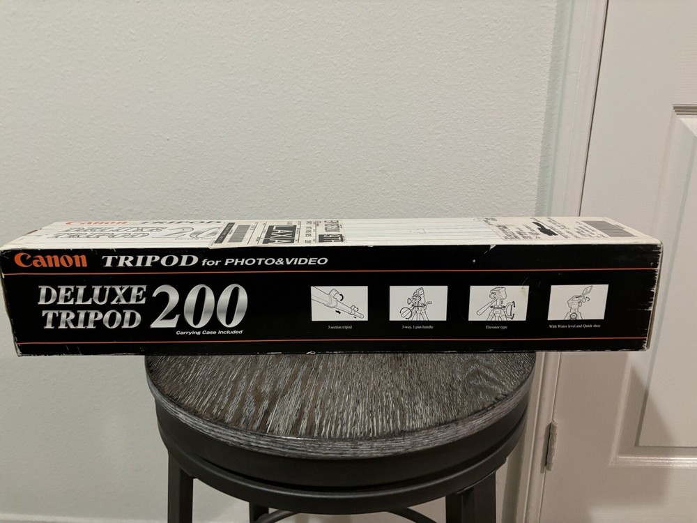 Canon Original Deluxe Tripod 200 for Photo & Video Camera with Bag New Open Box