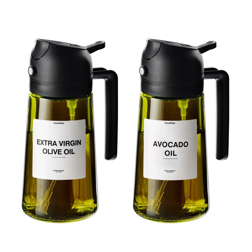 - 16oz Olive Oil Dispenser for Kitchen - 2 in 1 Olive Oil Dispenser and Oil S...