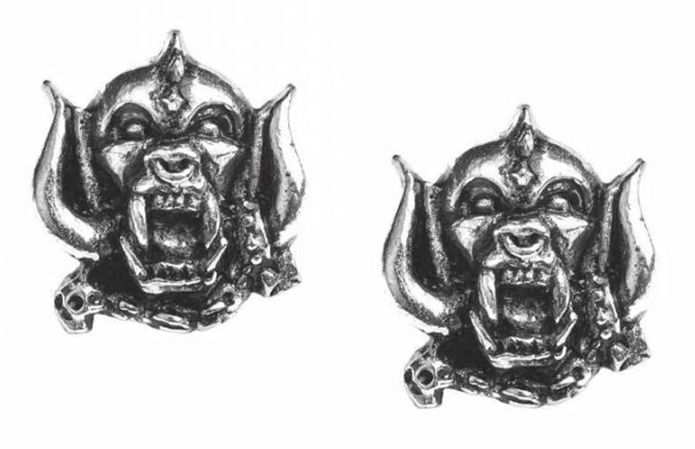 Motorhead Stud Earrings England Warpig Band Logo new Official Metallic One Size