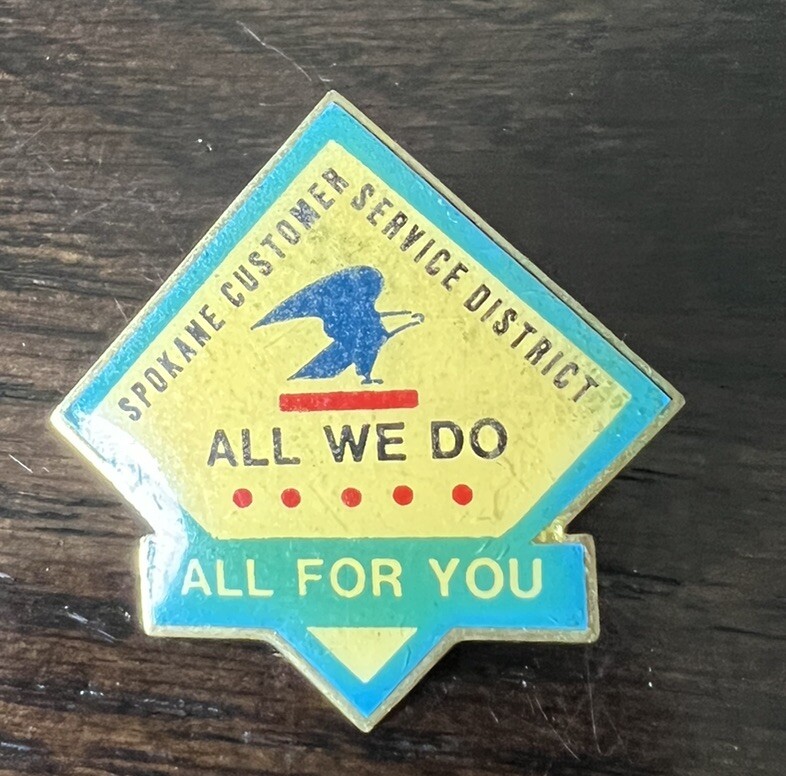 Spokane Customer Service Post Office Lapel Hat Pin USPS “ All We Do All For You”-image