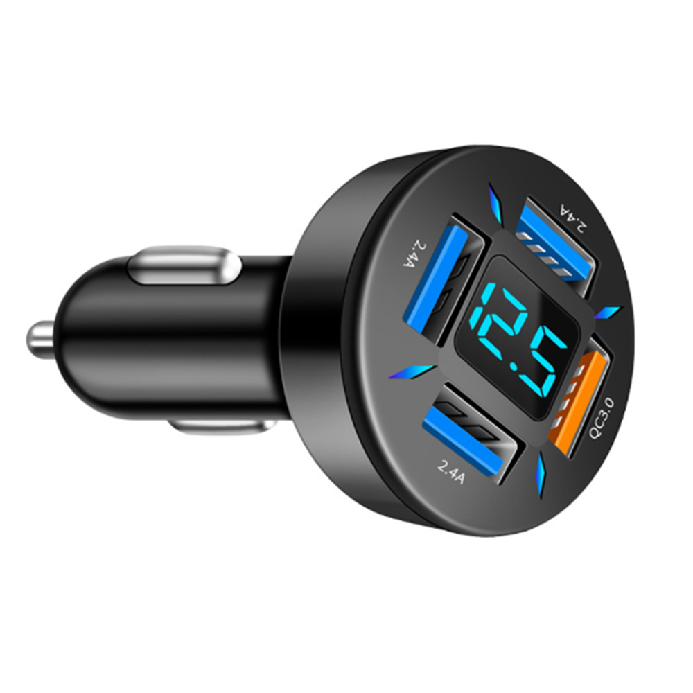 Car Charger Fast Charging Adapter Socket Cigarette Lighter QC3.0 USB W/Voltage