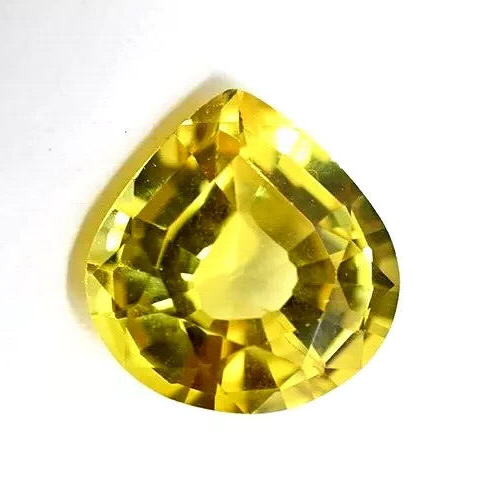 EGL Certified Pear Shape 10.74 Ct AA+ Natural VVS Yellow Sapphire Loose Gemstone