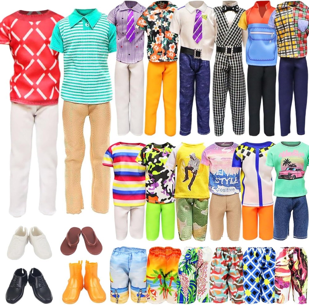 Ecore Fun 11 Items 11.5 Inch Boy Doll Clothes and Shoes - 5 Sets Fashion...