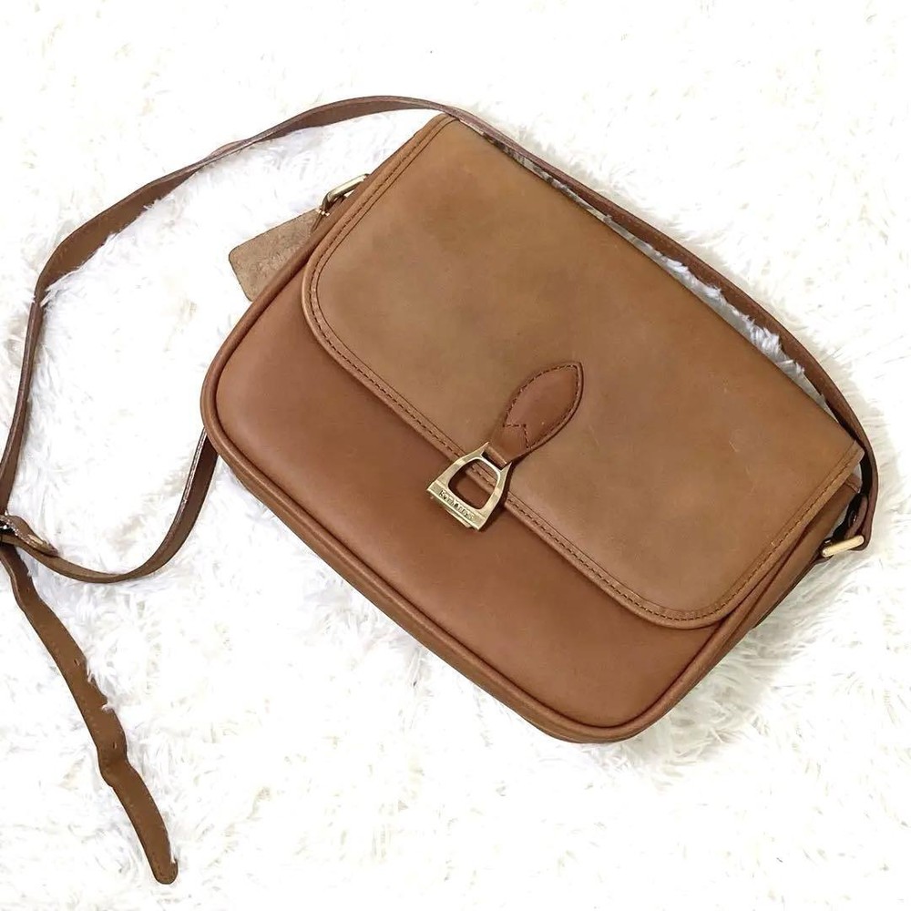 Burberry Shoulder Bag Nova Check Leather Brown Authentic F0910523