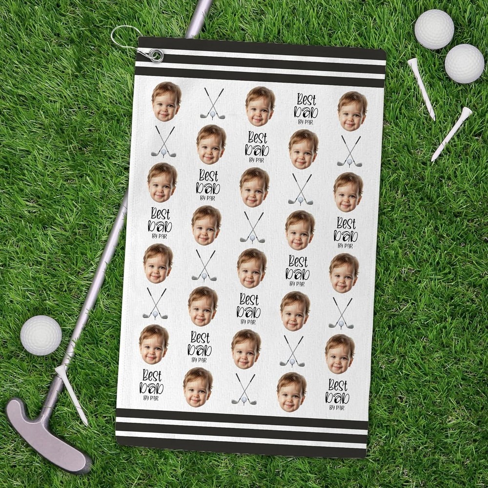 Custom Golf Towel for Dad Personalized with Kids - Perfect Golf Lover Gift-image