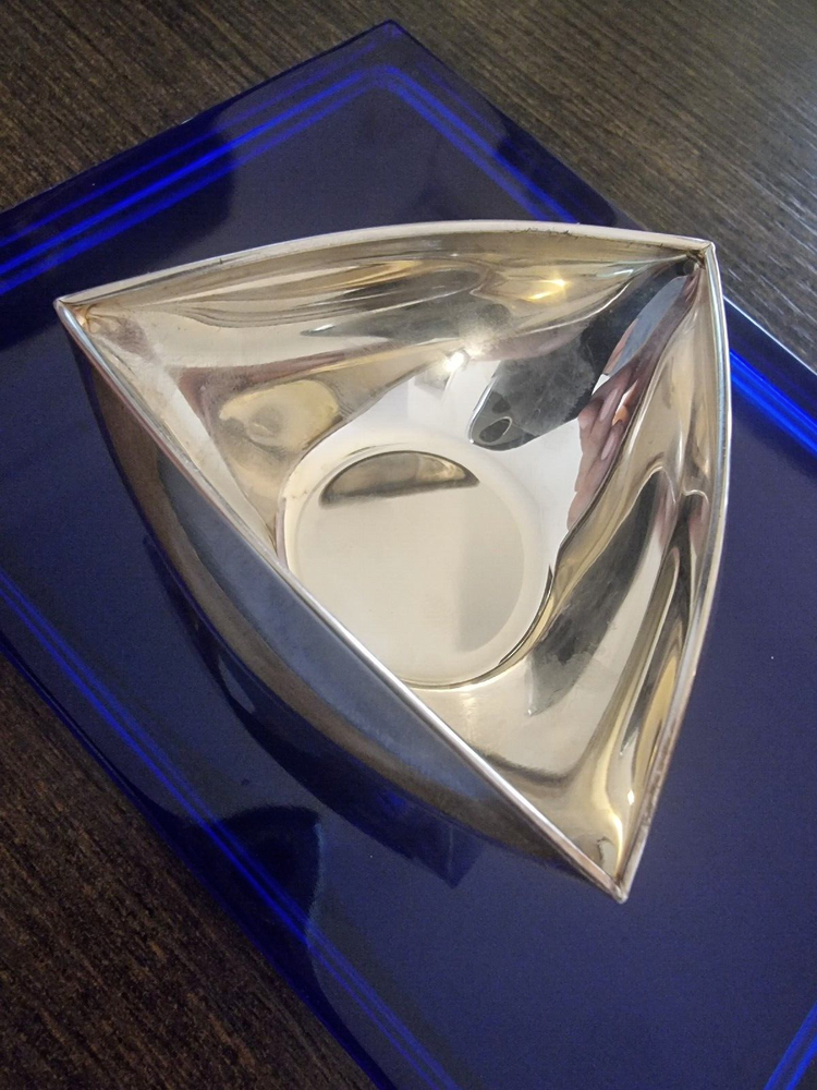 Pampaloni Italian 925 Sterling Silver Serving Bowl Tray-image