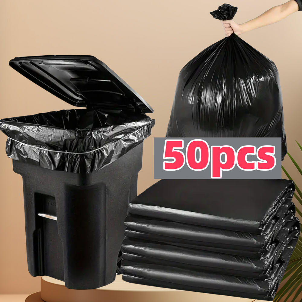 Heavy Duty 45 Gallon Trash Bags 50 Pack Large Black Garbage Bags 1.9MIL for