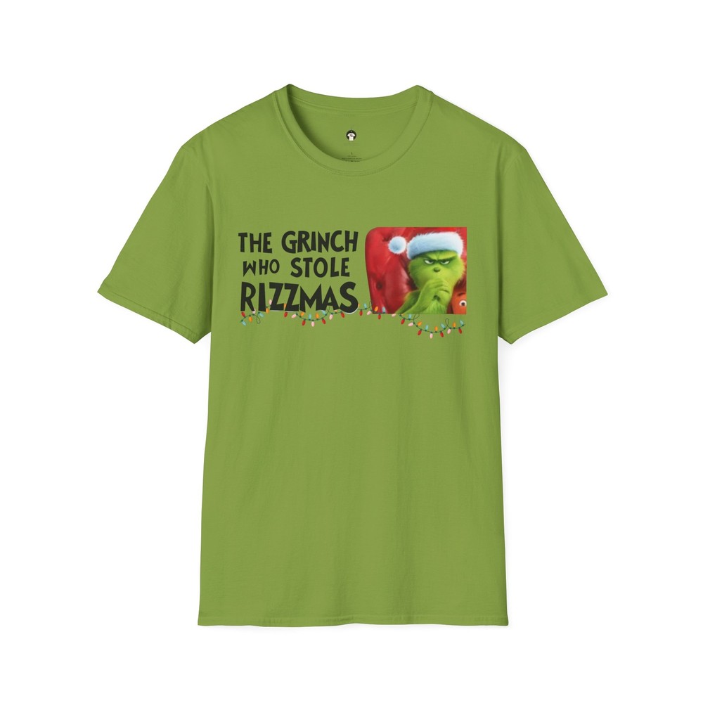 Grinch Who Stole Rizzmas Unisex Tee, Crypto Meme Coin, Funny Slang Crypto Gift