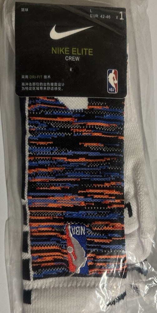 Nike NBA ELITE Quick Crew Basketball Socks Size L One Pair (Multi )Color!!