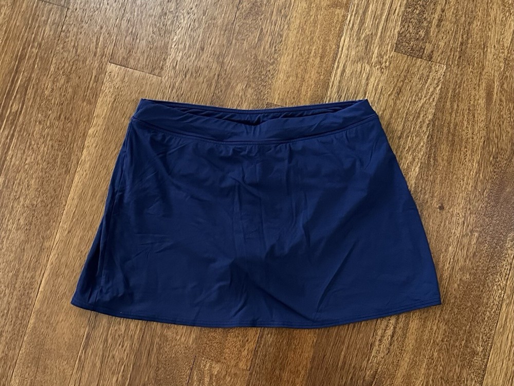 Lands' End Women's Swim Skirt Size 12 Navy Blue Mini SwimMini