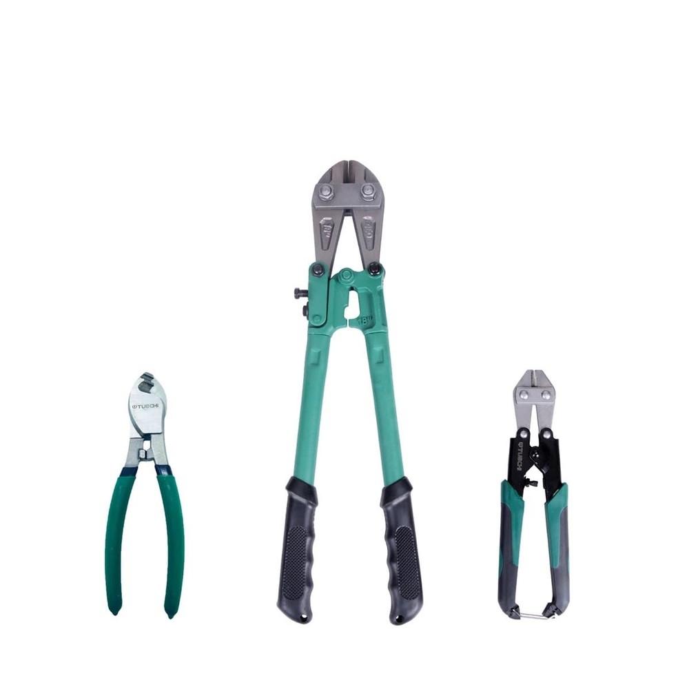 3PCS 18-8 Inch Alloy Steel Bolt Cutter with Rubber Handle for Locks and Wires